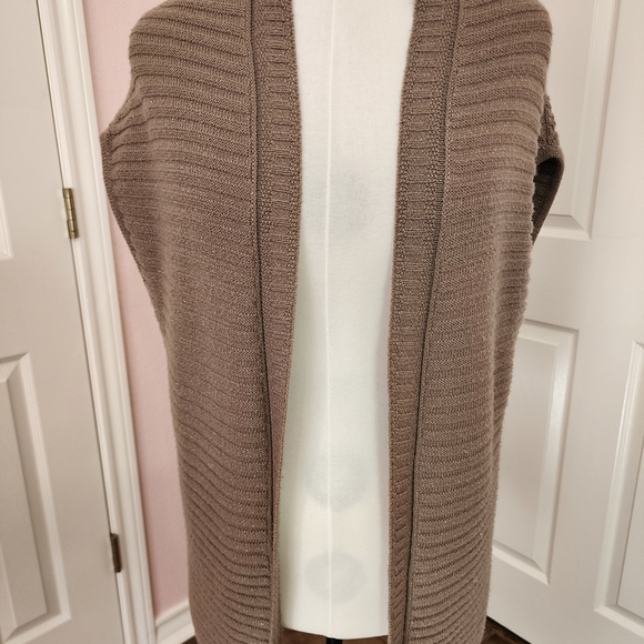 Chico's Sweaters - Chico's Taupe Ribbed Cardigan Size 2